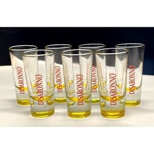 7 Disaronno Italian Gold Venetian Murano Amaretto Liqueur Glasses Barware Shot
